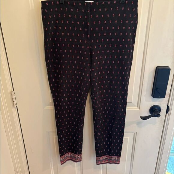 J. Jill Black and Red Patterned Cropped Pants - Picture 2 of 4